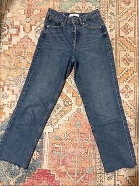 Dynamite Gisele Straight-Leg Jeans in Dark Blue Denim